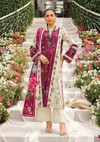 Maroon Twilight Ties Lawn Suit- Elaf Prints Collection 2024