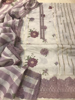 Siron C Mal Jacquard Collection -Off White  Mauve Suit