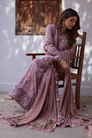 Zaha Winter Khaddar Collection- Narah Pink Suit