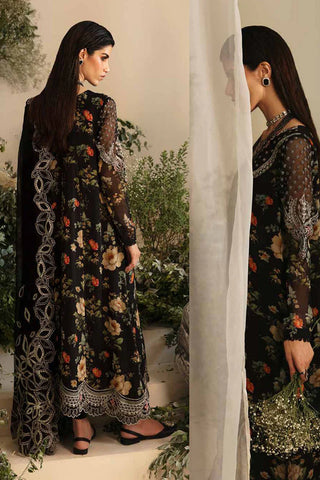 Nureh Amaya Luxury Prints  Embroidered Lawn Collection -Black Suit