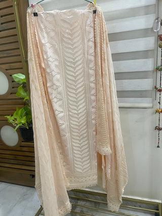 Siron C Designer Georgette Embroidered Suit – Elegant 3 Piece Unstitched Set