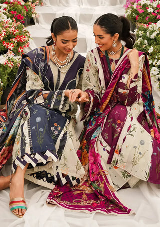 Breeze Together Purple Lawn Suit- Elaf Prints Collection 2024