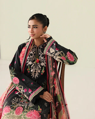 Roheenaz Rosette Lawn Collection-Black Suit
