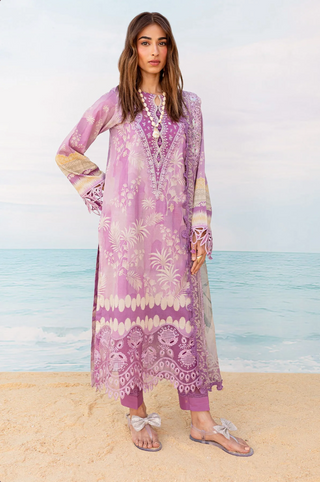 Nureh Gardenia Embroidered Collection-Purple Suit