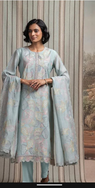Siron C Mal Embroidered Collection- Green Suit