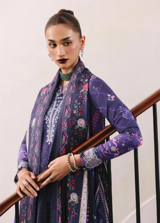 Qalamkar Q Print Collection-Deep Purple