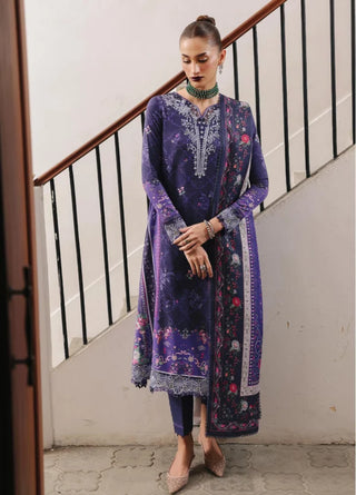 Qalamkar Q Print Collection-Deep Purple