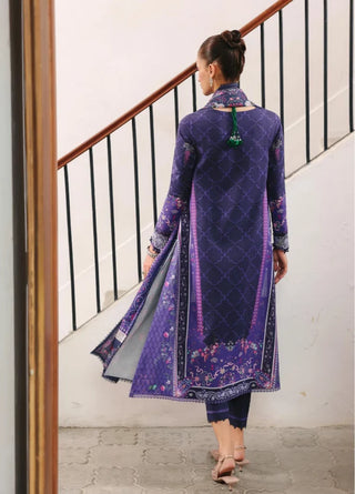 Qalamkar Q Print Collection-Deep Purple