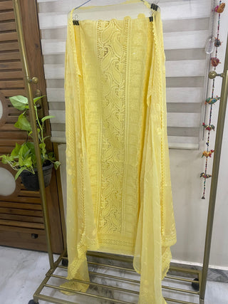 Siron C Designer Georgette Embroidered Suit – Elegant 3 Piece Unstitched Set