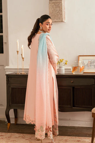 Qalamakar Eid Edit Luxury Lawn Collection- Peach Pink Suit