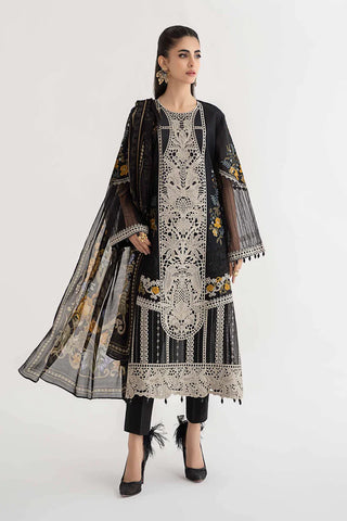 An elegant ensemble from Maria B's Luxury Lawn collection, featuring intricate embroidery and luxurious fabric, designed to exude sophistication and style for the discerning fashion enthusiast.
