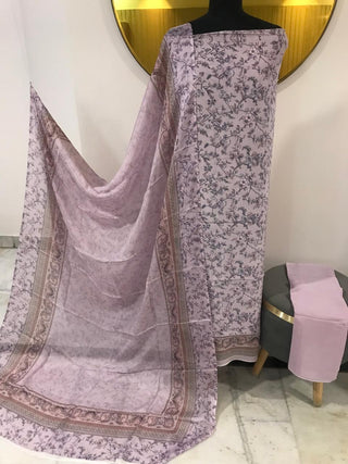 Siron C Crepe Digital Printed-Lavender Multi Suit