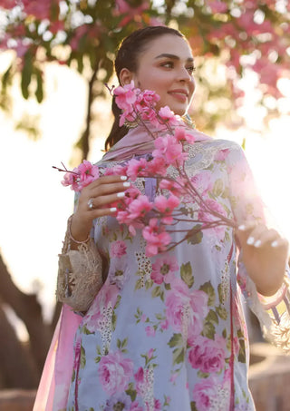 Elaf Chikankari Ocean Blossoms- Sky Blue Suit