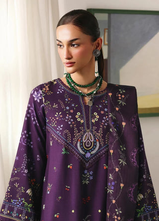 Qalamkar Q Print Collection- Wine Multi Suit