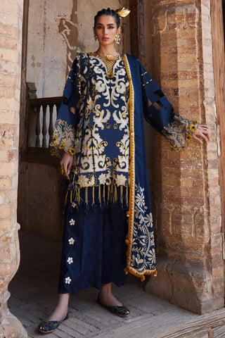 Elan Lawn 25 Embroidered Collection- Navy Blue Suit