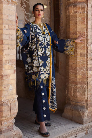 Elan Lawn 25 Embroidered Collection- Navy Blue Suit