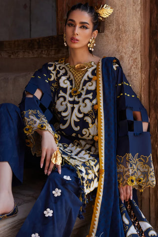 Elan Lawn 25 Embroidered Collection- Navy Blue Suit