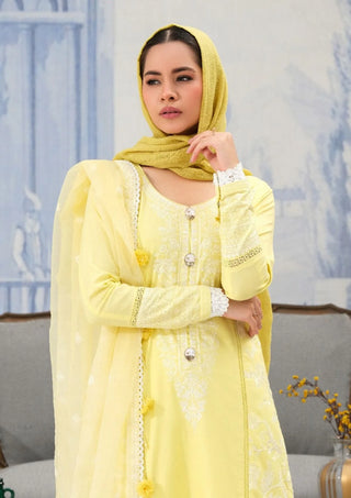Eshaal Mishkaat Lawn Eid Edition- Lemon Suit