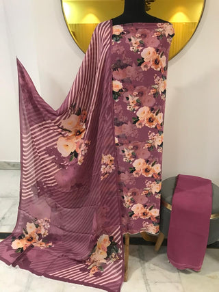 New Crepe Spring Summer Collection Digital Printed-Onion Pink Suit