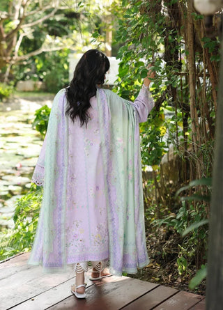 Qalamkar Q Prints Lawn Collection- Lavender Suit