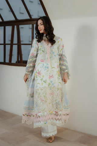 MM Vintage Flora Lawn Collection 26-Creme Blue Suit