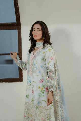 MM Vintage Flora Lawn Collection 26-Creme Blue Suit
