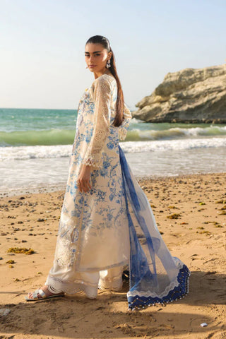 MM Vintage Flora Lawn Collection 26-Off White and Blue Multi