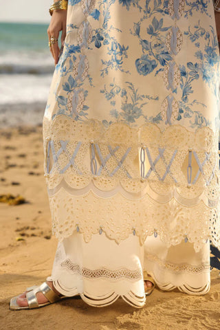 MM Vintage Flora Lawn Collection 26-Off White and Blue Multi