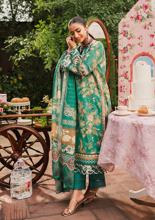 Chic Teal Green Lawn Suit- Elaf Prints Collection 2024