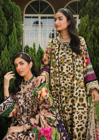 Wonders Green and Black Lawn Suit- Elaf Prints Collection 2024