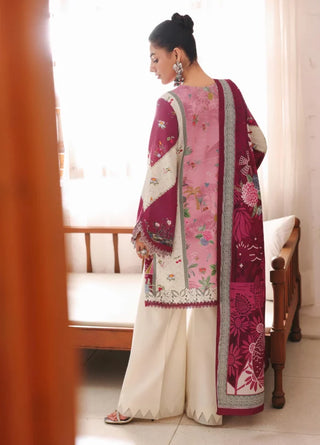 Qalamkar Q Print  Collection- Pink Magenta Suit