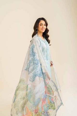 2 Piece Set in Light Blue- Nishat Linen 2024 Collection