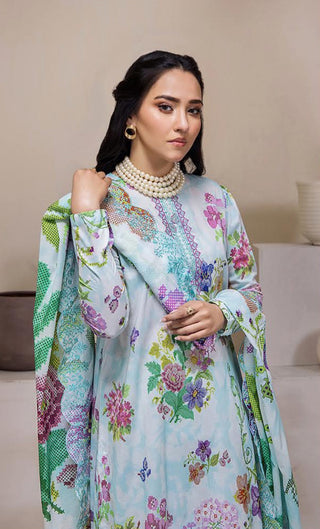 Premium Mahajal Collection 2024 by Gulljee-  Light Blue Suit