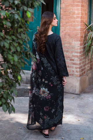 Neeshay Printkari Lawn Suit- Black Obsidian