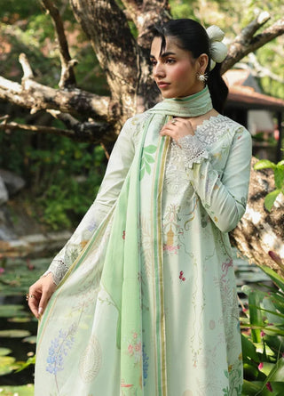 Qalamkar Q Prints Lawn Collection Neve- Mint Green Suit