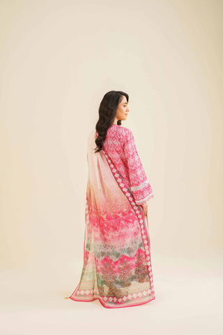 2 Piece Set in Pink & White- Nishat Linen 2024 Collection