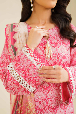 2 Piece Set in Pink & White- Nishat Linen 2024 Collection