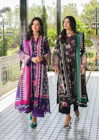 Bloomie Purple Multicolour Lawn Suit- Elaf Prints Collection 2024