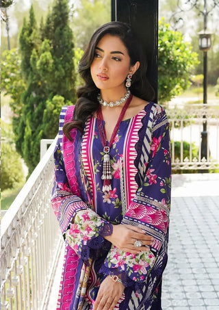 Bloomie Purple Multicolour Lawn Suit- Elaf Prints Collection 2024