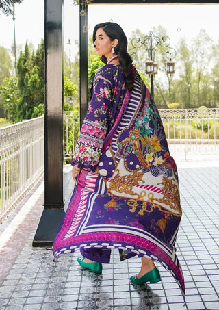 Bloomie Purple Multicolour Lawn Suit- Elaf Prints Collection 2024