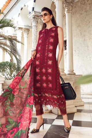 An elegant ensemble from Maria B's Luxury Lawn collection, featuring intricate embroidery and luxurious fabric, designed to exude sophistication and style for the discerning fashion enthusiast.
