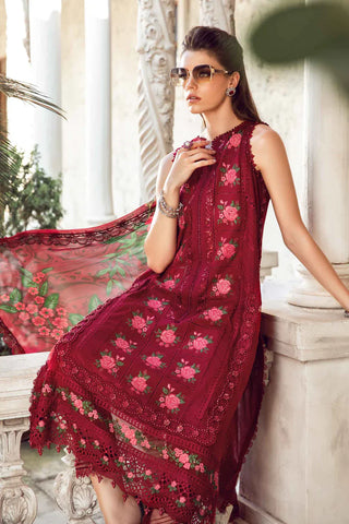 Maria B Luxury Lawn Eid Collection- Red Suit