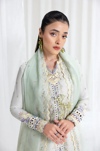Qalamakar Eid Edit Luxury Lawn Collection-Mint Green Suit