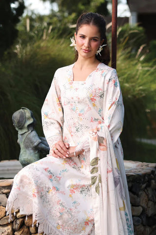 Printkaari Lawn 26 Raaya by Rangrasiya- Cremish Yellow Suit