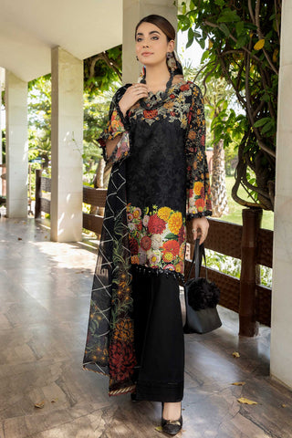 Adan's Libas Summer's Dream Lawn Collection – Mesmerizing Patterns-Black Suit