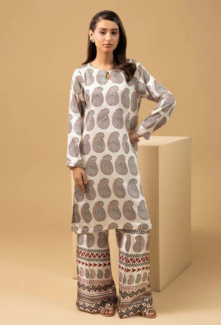 Adan Libas Printed Shamoz Silk 2-Piece Co-Ord Set Collection | Winter Elegance