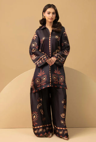 Adan Libas Printed Shamoz Silk 2-Piece Co-Ord Set Collection | Winter Elegance