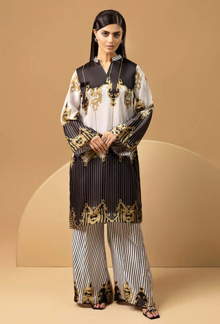 Adan Libas Printed Shamoz Silk 2-Piece Co-Ord Set Collection | Winter Elegance