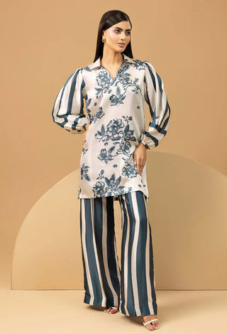 Adan Libas Printed Shamoz Silk 2-Piece Co-Ord Set Collection | Winter Elegance