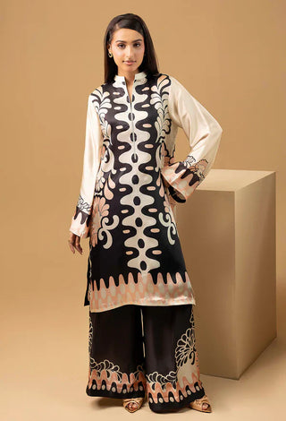 Adan Libas Printed Shamoz Silk 2-Piece Co-Ord Set Collection | Winter Elegance